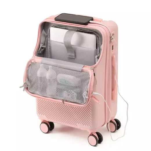 Bagagem de Trolley de Abertura Frontal com Senha, Mala de Viagem, Carry on Bagag