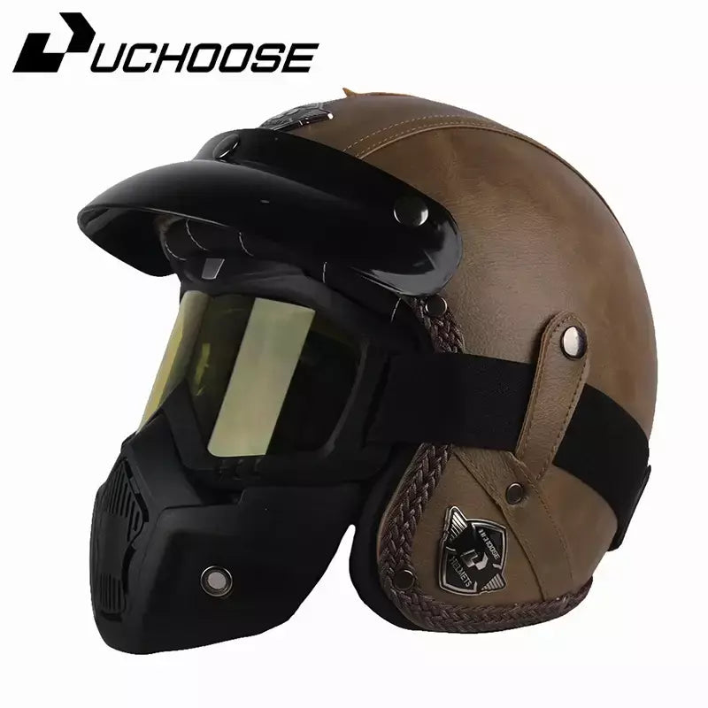 Dot rosto aberto casco moto acessórios da motocicleta dos homens capacetes de moto certificado retro capacete da motocicleta óculos gratuitos