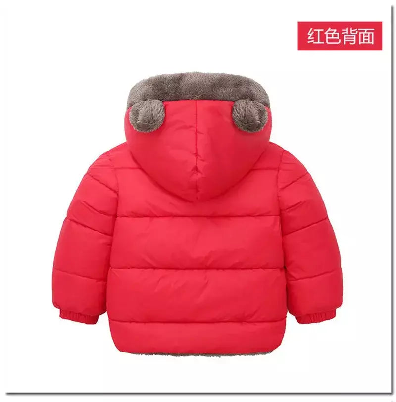 Bebê meninos meninas jaqueta com capuz algodão outerwear crianças grosso casaco de lã cashmere acolchoado jaquetas inverno meninos meninas casacos quentes