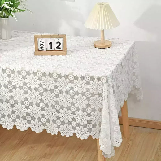 Toalha De Mesa De Renda Branca, Cobertura De Mesa De Jantar, Decoração De Festa De Casamento, Tampas De Mesa, Sala De Estar, Decoração De Mesa
