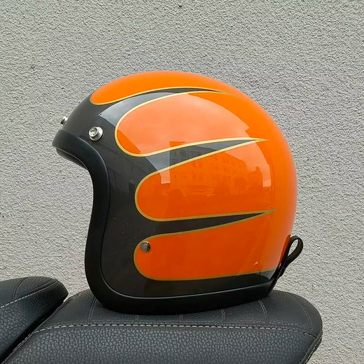 Tt & cocascos capacete da motocicleta de fibra vidro leve retro vintage 3/4 rosto aberto moto scooter capacete dot ece capacetes kask