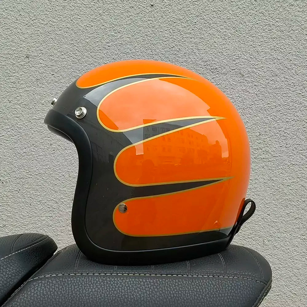 Tt & cocascos capacete da motocicleta de fibra vidro leve retro vintage 3/4 rosto aberto moto scooter capacete dot ece capacetes kask