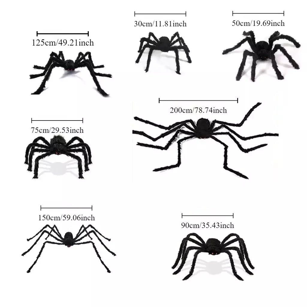 Halloween preto assustador aranha gigante enorme teia de aranha decoração de halloween para casa barra casa assombrada adereços férias decoração ao ar livre