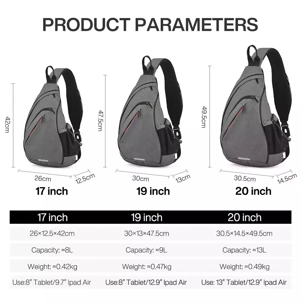 Mixi-Mochila de Ombro para Homens e Mulheres, Bolsa Crossbody Sling USB, Meninos Ciclismo, Esportes, Viagem, Moda Versátil, Bolsa de Estudante