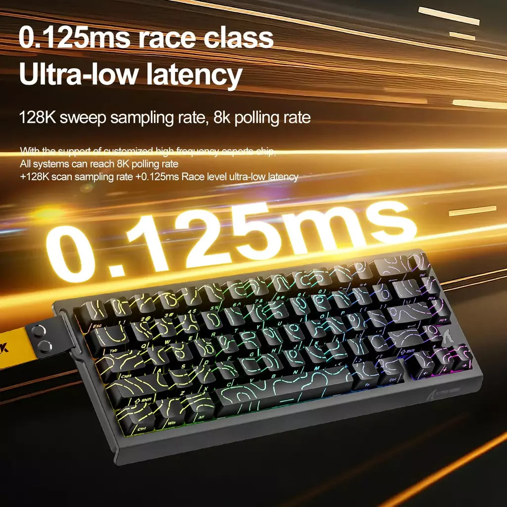 ATTACK SHARK X68HE Teclado Magnético Vermelho Com Fio Mecânico para Pro Gaming 0.01mm Trigg Rápido 8000Hz SOCD/Rs 0.125ms 128K Taxa