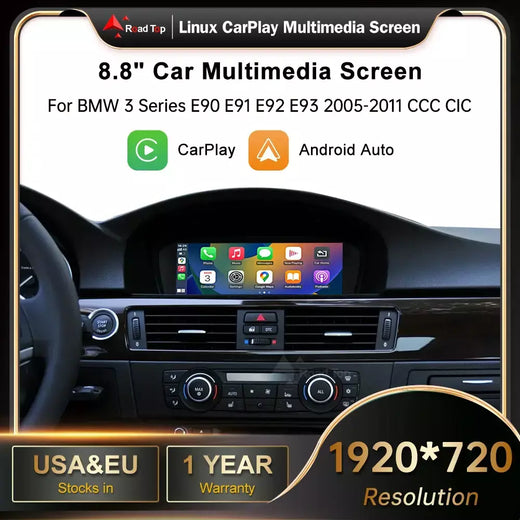 8.8 ''Sem fio roadtop carplay android auto para bmw série 3 5 e90 e91 e92 e93 e60 e61 ccc ci sistema tela de exibição multimídia