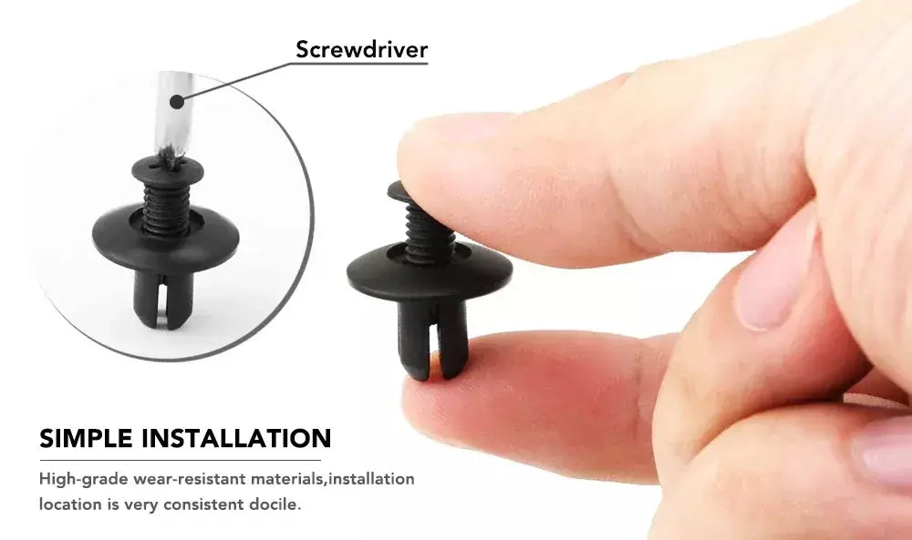 300/50 pçs 8mm fixadores de plástico parafusos universal pára-choques do carro rebites pretos fixador do carro push pin clipes acessórios automóveis