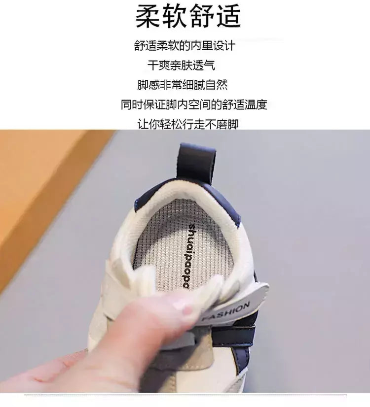 Sapatilhas antiderrapantes brancas para crianças, sapatos casuais, respirável, gancho, ao ar livre, crianças, criança, meninos, meninas, design de moda