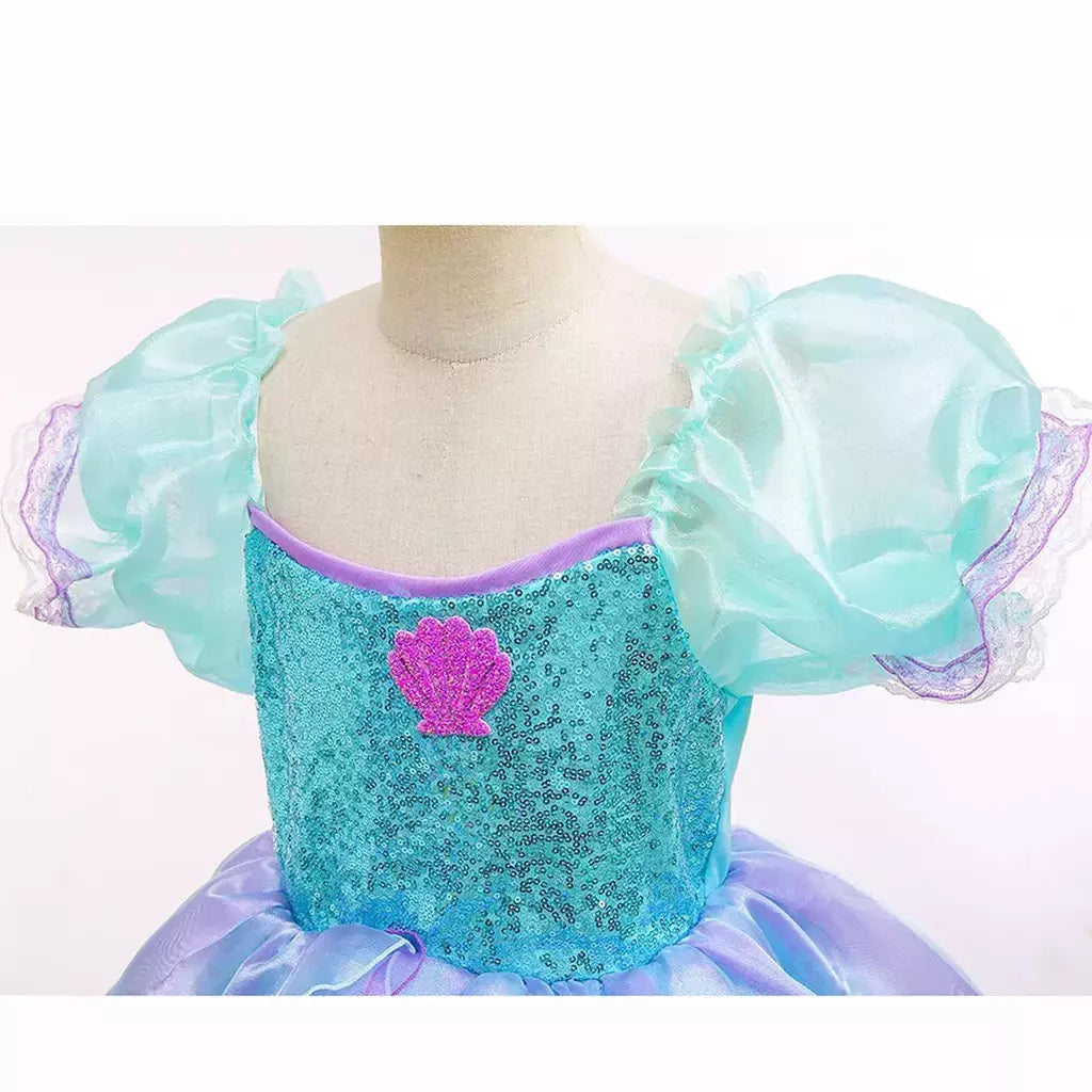 Menina sereia vestido para crianças festa de aniversário princesa cosplay traje ariel halloween fantasia roupas verão elegante vestido