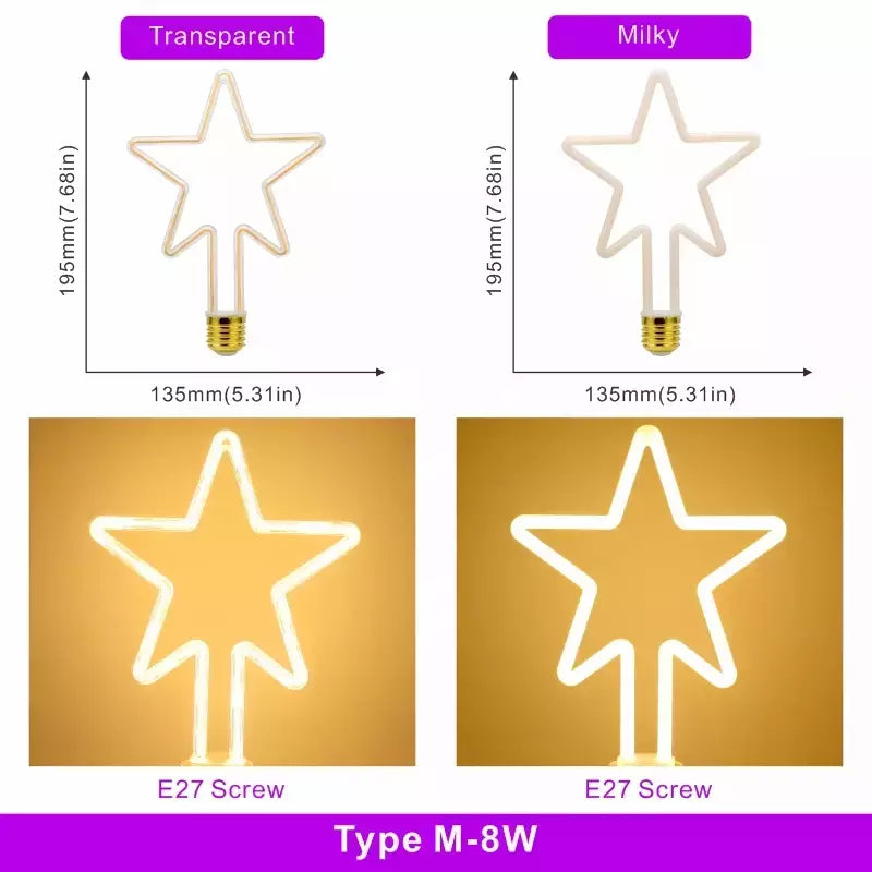 Lâmpada LED Edison Retro, Vintage, Filamento Macio, Feriado, Luz Noturna, Natal, Decoração de Casa, Luzes de Halloween, 220V-240V, 4W, 8W, E27