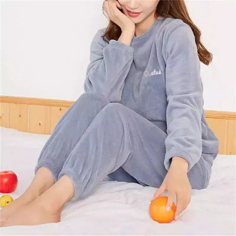 Pijama de lã coral grande masculino, veludo grosso, flanela juvenil quente, conjunto de peles domésticas, outono e inverno