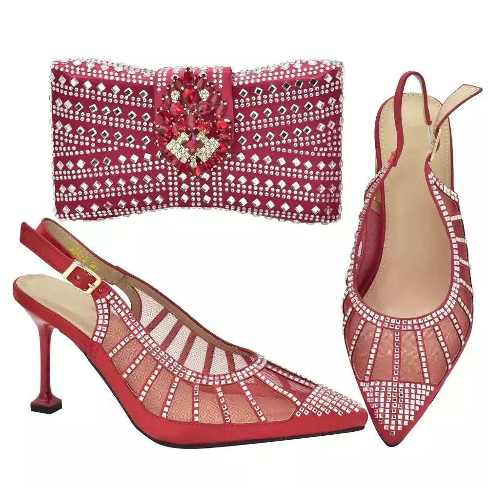 Sapato italiano e saco conjunto para mulheres, sapatos nigerianos, bolsa de correspondência para festa de casamento real, sapatos de luxo, moda mais recente