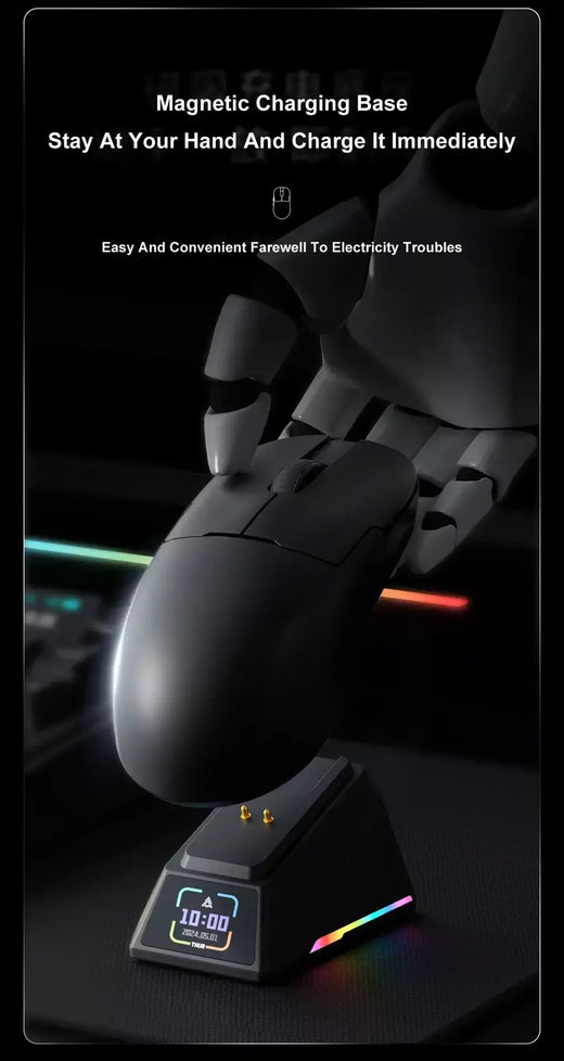 Ajazz aj159 apex 8k mouse para jogos sem fio de alto desempenho paw3395/3950 26k/30dpi rgb doca de carregamento magnético mouse para jogos