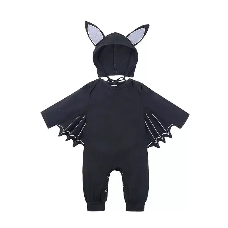 Umorden 2 pçs/set unissex morcego preto traje do bebê meninas meninos meu primeiro roupa de halloween algodão 3-6m 6-12m 12-18m 18-24m