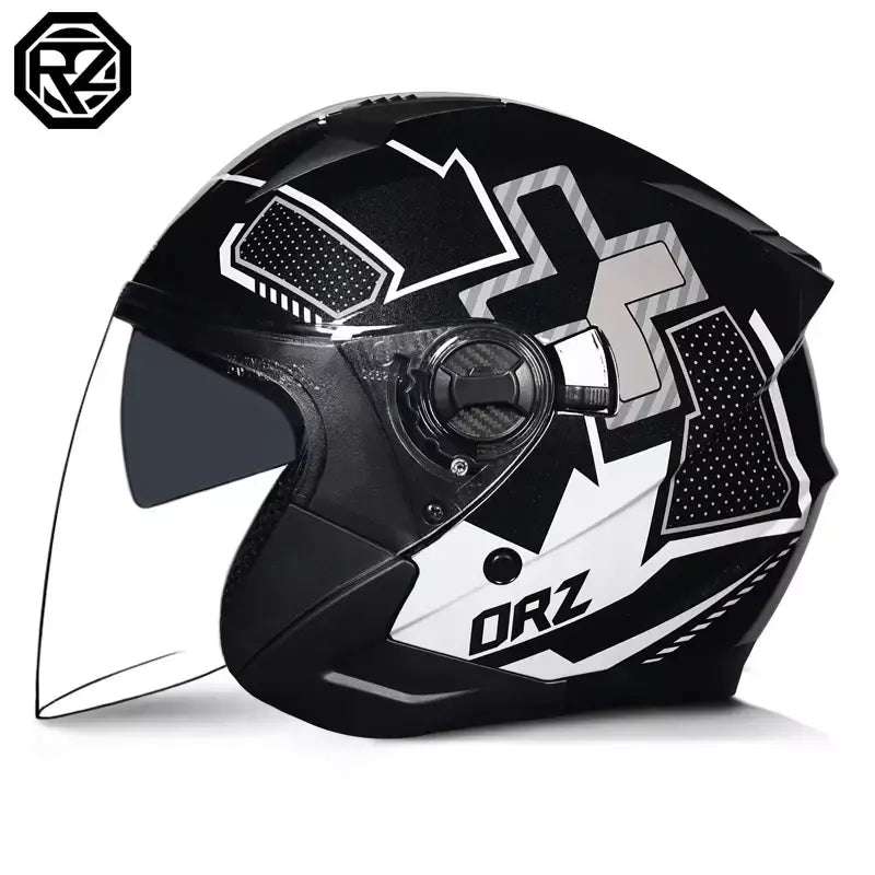 2025 mais recente capacete da motocicleta de alta qualidade metade cobrindo lente dupla cascos para motos masculino feminino casal capacetes de moto