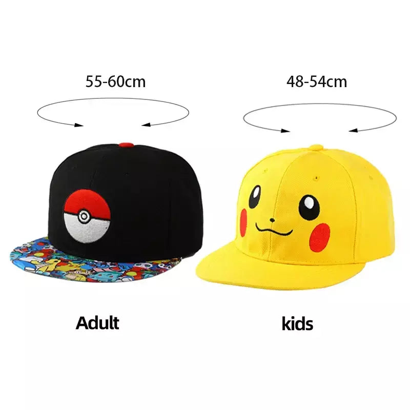 Anime figura pokemon boné de beisebol pikachu chapéu ajustável pokemon cosplay hip hop dos desenhos animados chapéus adultos menino menina crianças presentes aniversário