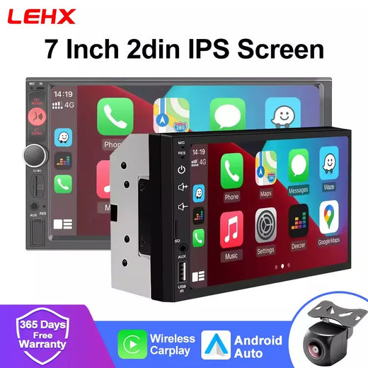 Lihx tela ips 7 polegadas carplay android auto autoradio 2din rádio do carro estéreo multimídia para volkswagen honda toyota hyundai kia
