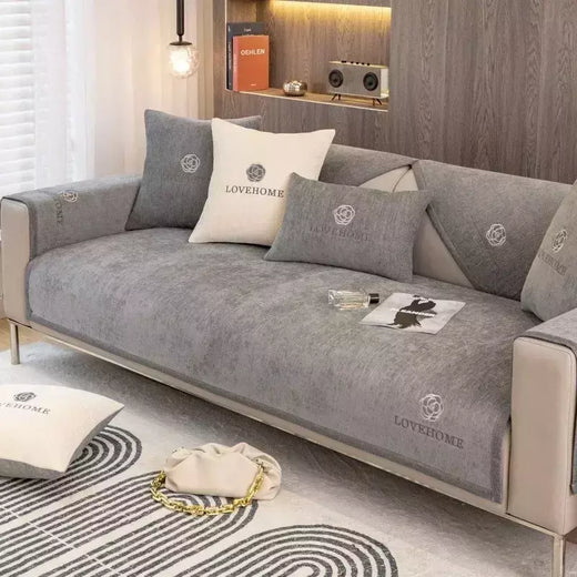 Capa de sofá chenille para sala de estar, combinação universal, estilo luxuoso acessível, toalha de sofá, quatro estações