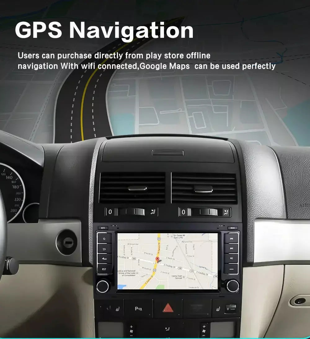 Leitor multimídia carro com Bluetooth, Android 13, 2 Din, Carplay para Touareg T5 Transporter, Volkswagen VW 2002-2010, Auto Bluetooth