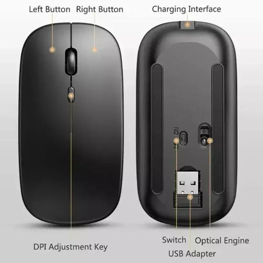 Rato de jogo recarregável sem fio portátil ergonômico silencioso e mágico adequado para computadores portáteis tablets ipad telefone
