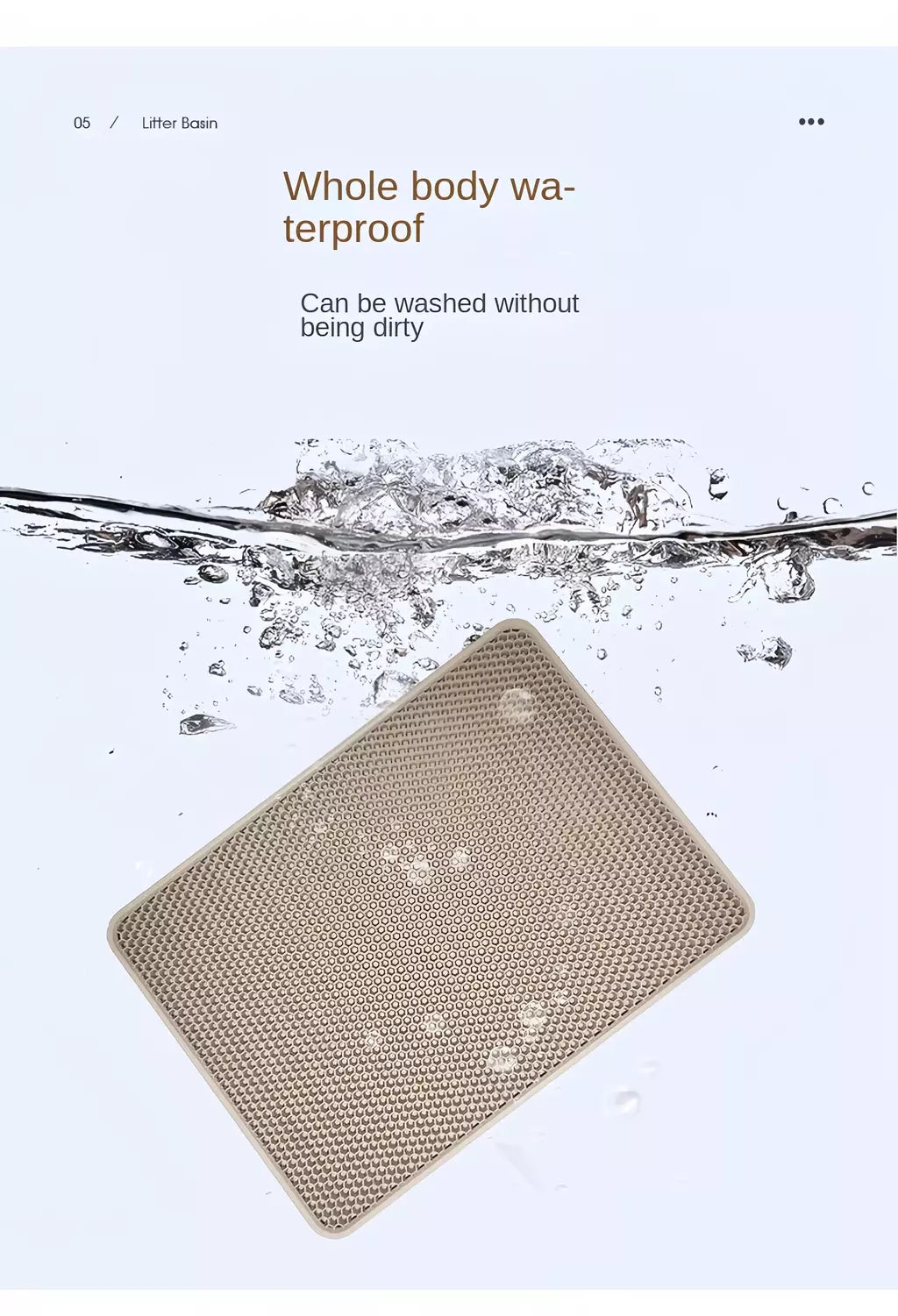 Impermeável Double Layer Pet Litter Mat, Cat Litter Box, Pet WC, Antiderrapante, Areia, Lavável, Limpo, 90x60cm