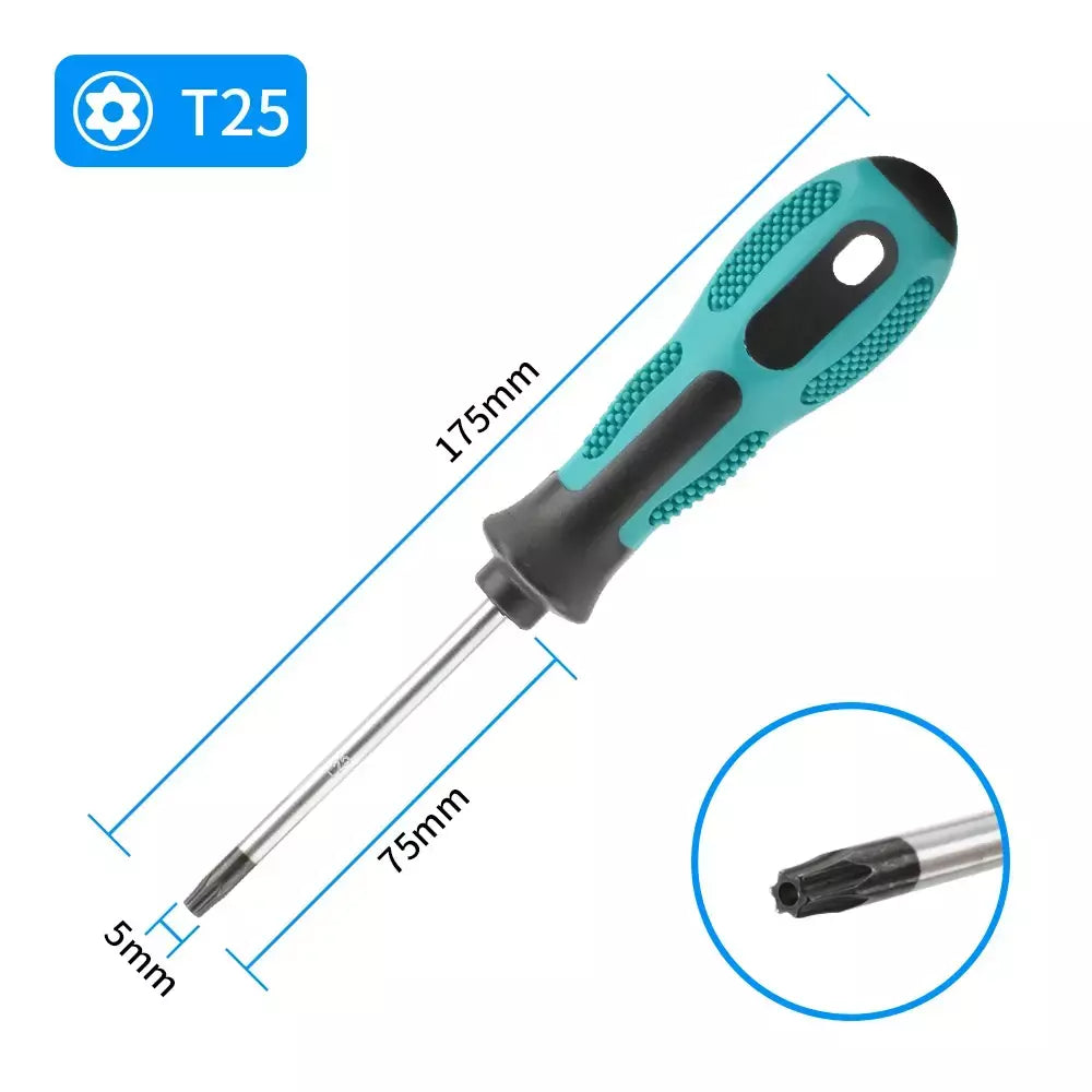 Conjuntos de chave de fenda torx magnética precisão t5 t6 t7 t8 t9 t10 t15 t20 t25 t27 t30 torx controlador segurança reparação kit ferramentas manuais