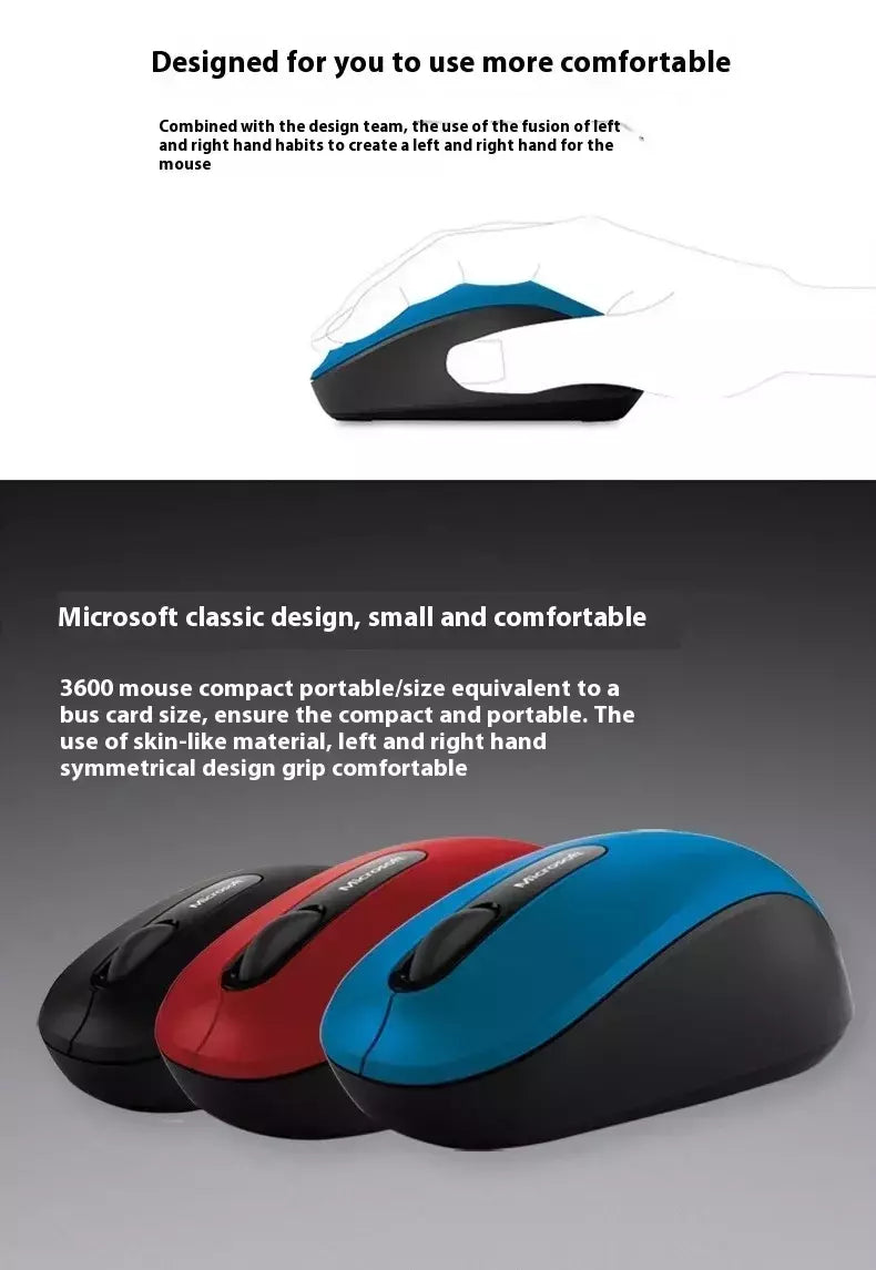 Microsoft-mouse sem fio 3600 bluetooth, portátil, leve, para tablet, notebook, escritório, pc, acessórios de jogos