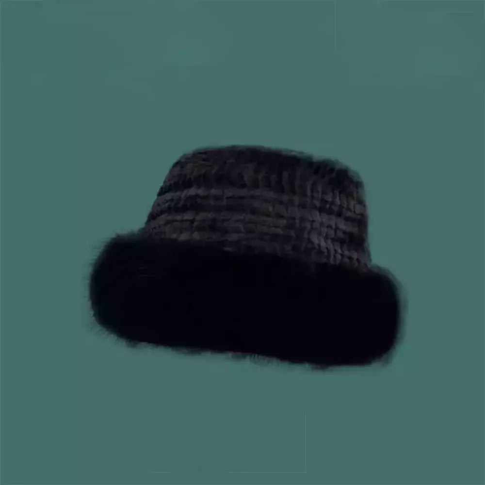 Chapéu de pele de vison feminino, grosso e quente chapéu de pescador, boné mongol, moda feminina coreana, novo, inverno
