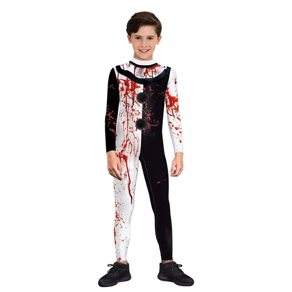 My Secret Art The Clown Cosplay Costume para meninos e meninas, Terrifier 3, Halloween Party Dress, Superhero Costume, Zero Bodysuits