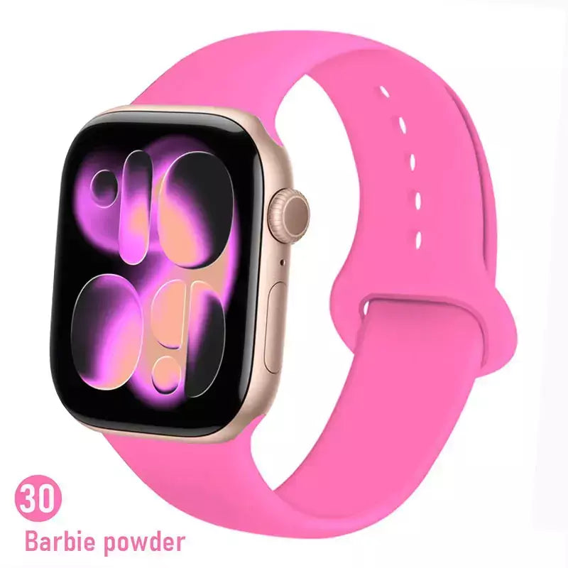 Pulseiras de silicone para apple watch pulseira 44mm 45mm 40 41mm 42-46mm pulseiras esportivas iwatch série 10 11 9 8 7 6 5 4 se ultra 3/2 49mm