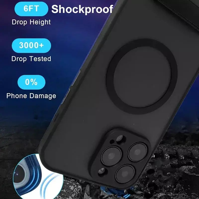 UYUXIO Capa magnética para celular com suporte para iPhone 17 Pro Max Air 16 15 14 Plus 13 12 Mini 11 Capa fosca com suporte