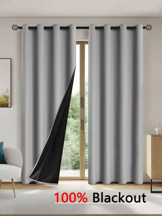 Cortinas blackout sólidas com ilhós, Total Privacy cortinas para quarto, 1pc