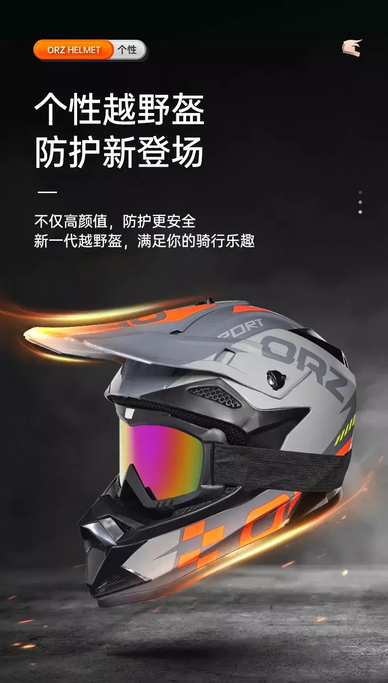 ORZ Capacete de corrida off road para motocicleta de alta qualidade ATV Forest DH Mountain Bike Capacete completo aprovado pela DOT