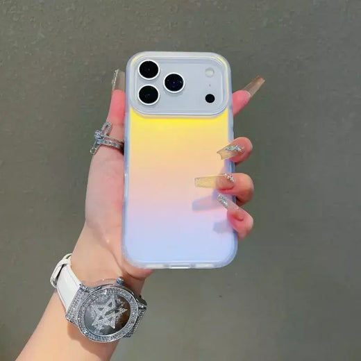 Novo para iphone 17 pro max laser mudança de cor fosco caso de telefone 17pro capa magnética 17air gradiente cores casos sol conjunto céu