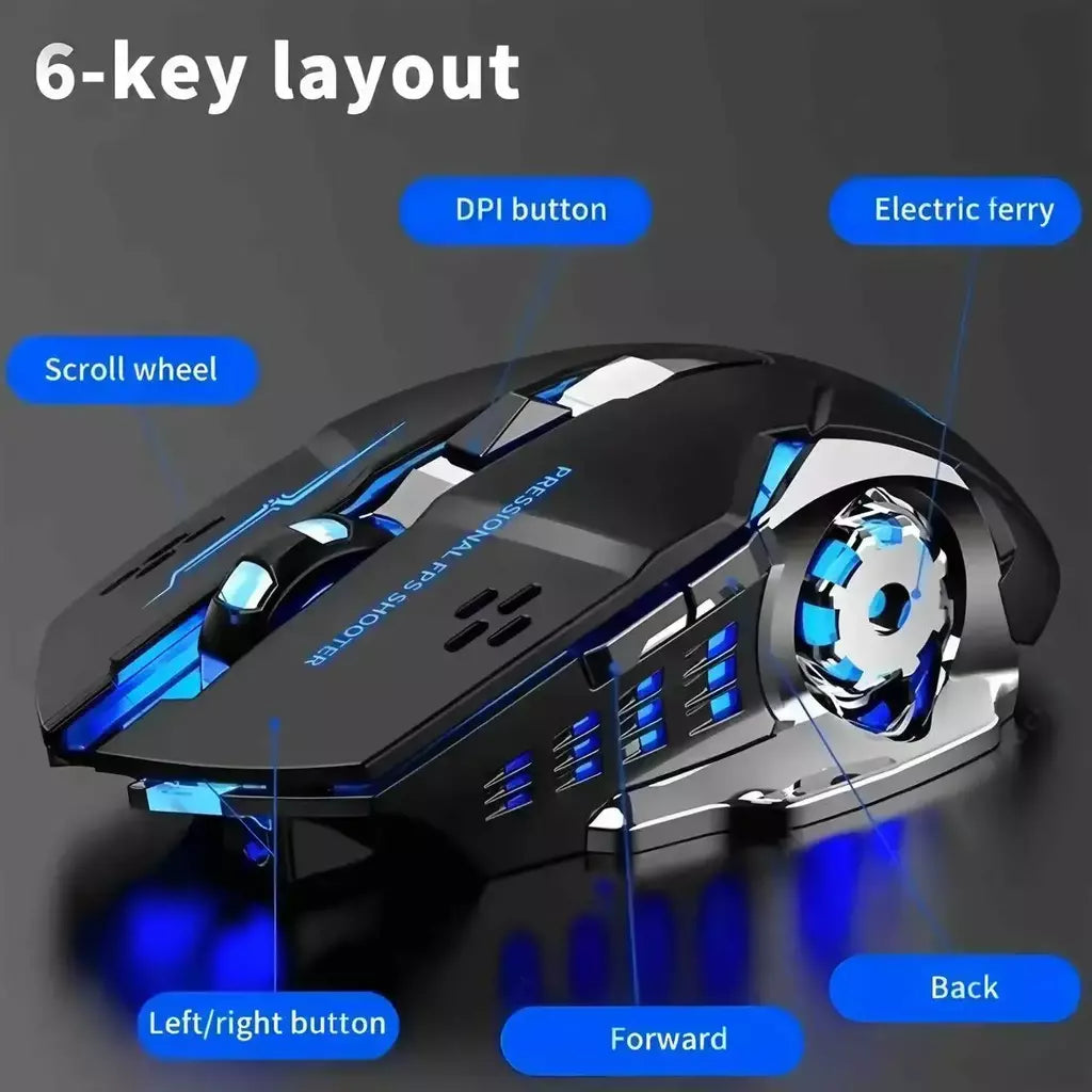 Mouse bluetooth para jogos, mouse sem fio recarregável, usb, mecânico, e-sports, luz de fundo, pc gamer, mouse para computador