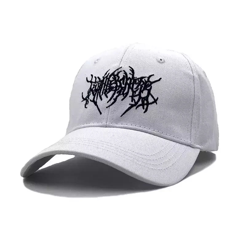 Boné de beisebol com bordado para homens e mulheres, boné de algodão punk e gótico street, esportes ao ar livre, bonés pretos Y2K para pai, moda