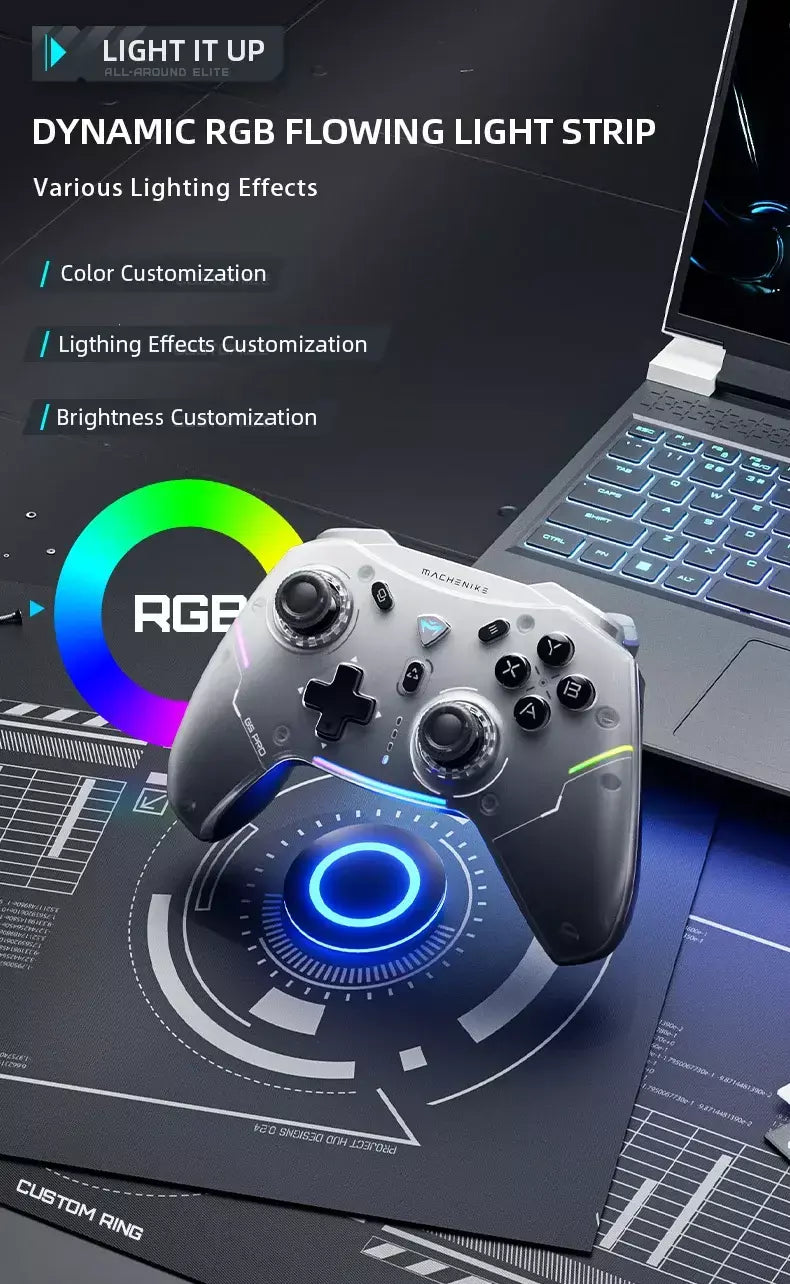 Controlador De Jogos Sem Fio Gamepad Machenike G5 Pro Elite Hall Gatilho Joystick Botões Mecha-Táteis Para Switch PC Android IOS