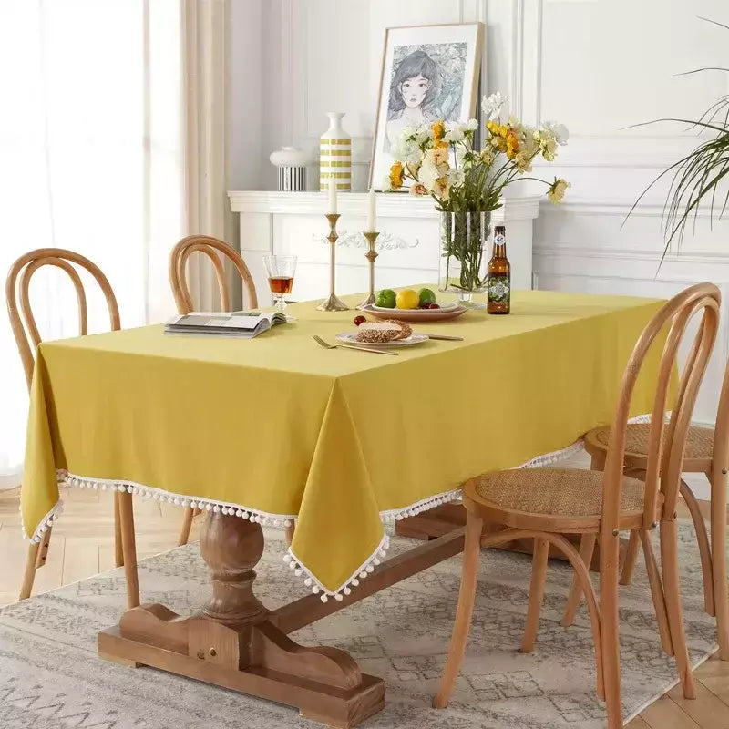 Toalha De Mesa De Mesa De Café De Algodão Retangular, Cobertura De Mesa Branca, Sala De Estar, Decoração De Casa, Pano, Casamento, Decoração De Natal