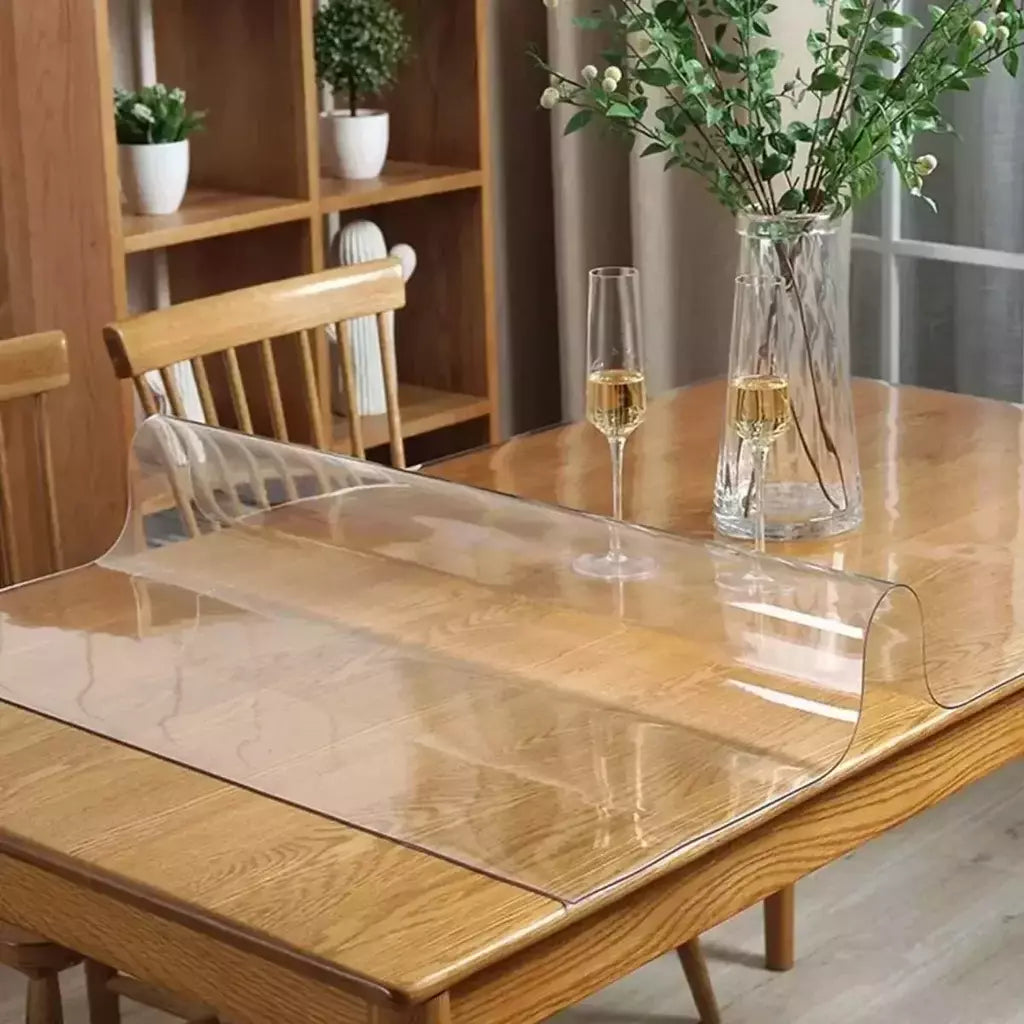 Transparente PVC Toalha De Mesa, Toalha De Mesa De Vidro Macio, Impermeável, À Prova De Óleo, Cozinha, Tampa De Mesa Retangular, Matte Clear