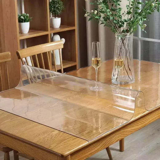 Transparente PVC Toalha De Mesa, Toalha De Mesa De Vidro Macio, Impermeável, À Prova De Óleo, Cozinha, Tampa De Mesa Retangular, Matte Clear