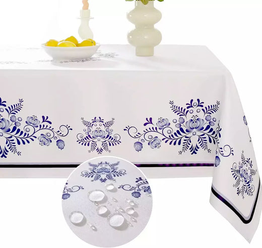 Toalhas de mesa retangulares de verão, primavera, azul, branco, à prova d'água, feriado, festa de casamento, casa, cozinha, sala de jantar, decoração de mesa