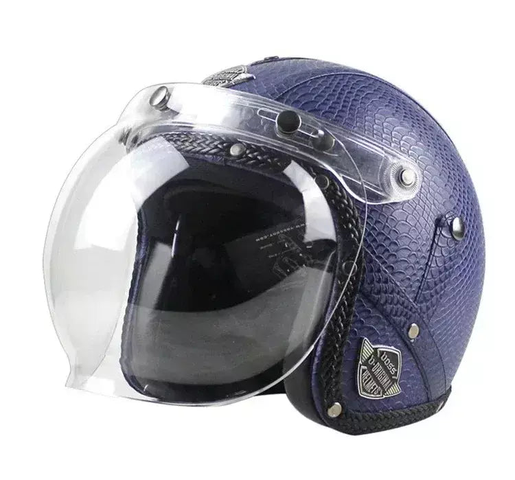 Capacete de motocicleta bolha escudo viseira anti-nevoeiro proteção uv lente hd para capacete retro rosto aberto meio capacete bolha óculos lente