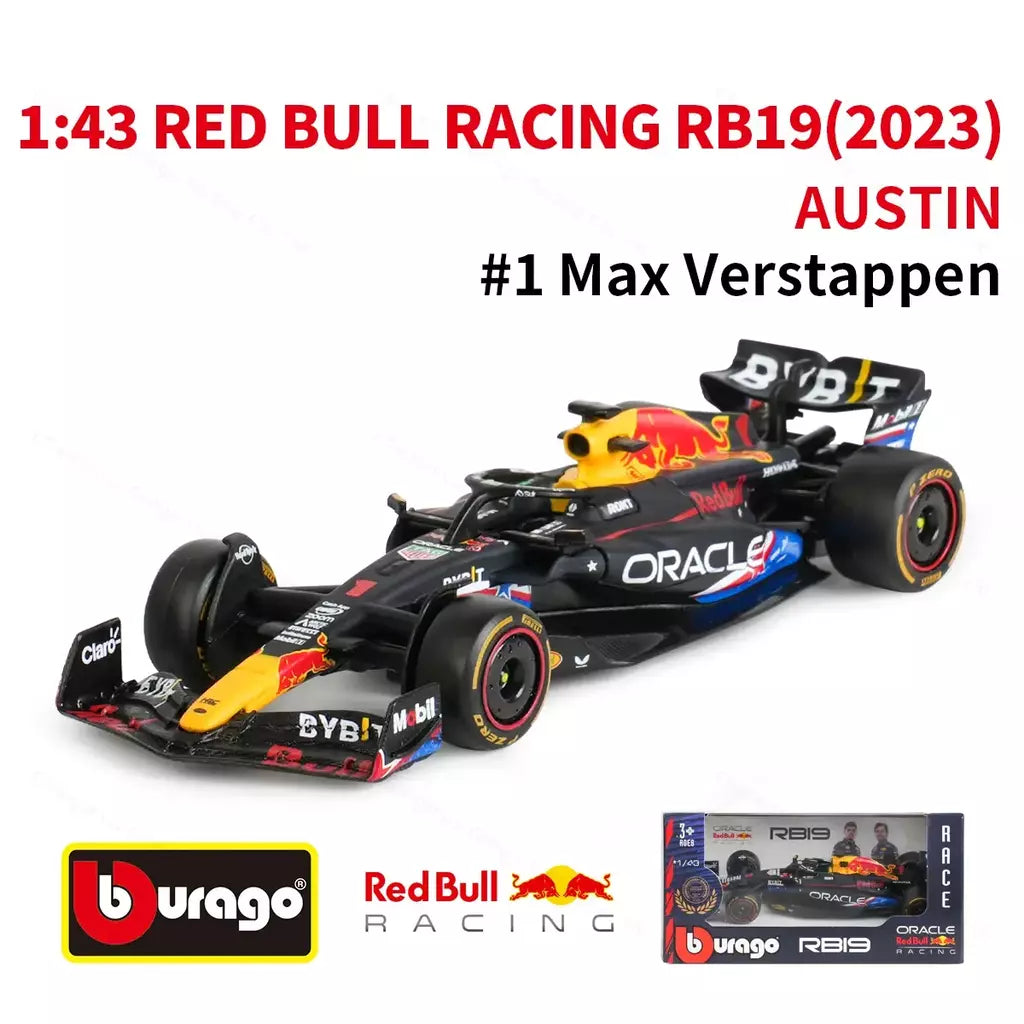Bburago 1:43 Redbull 2023 RB19 Austin Miami Las Vegas GP # 1 # 11 F1 Racing Formula Car Simulação Estática Diecast Alloy Model Car