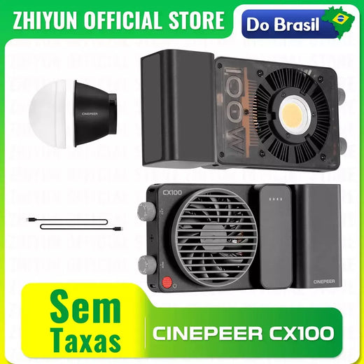 Do brasil sem taxa Zhiyun oficial cinepeer cx100 100w portátil led cob luz de bolso luz de vídeo bicolor foto luz de preenchimento fotografia iluminação