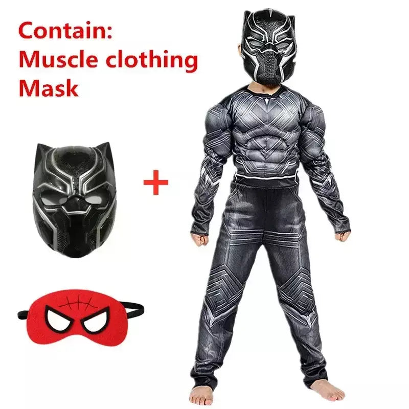 Fantasia de super-herói infantil, meninos e meninas, macacão muscular com máscara de halloween, dramatização, festa, cosplay, roupa para férias