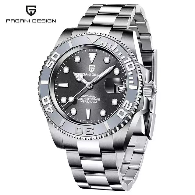 Pagani design esportes masculino relógio de pulso mecânico safira luxo relógio automático para homem aço inoxidável à prova dwaterproof água