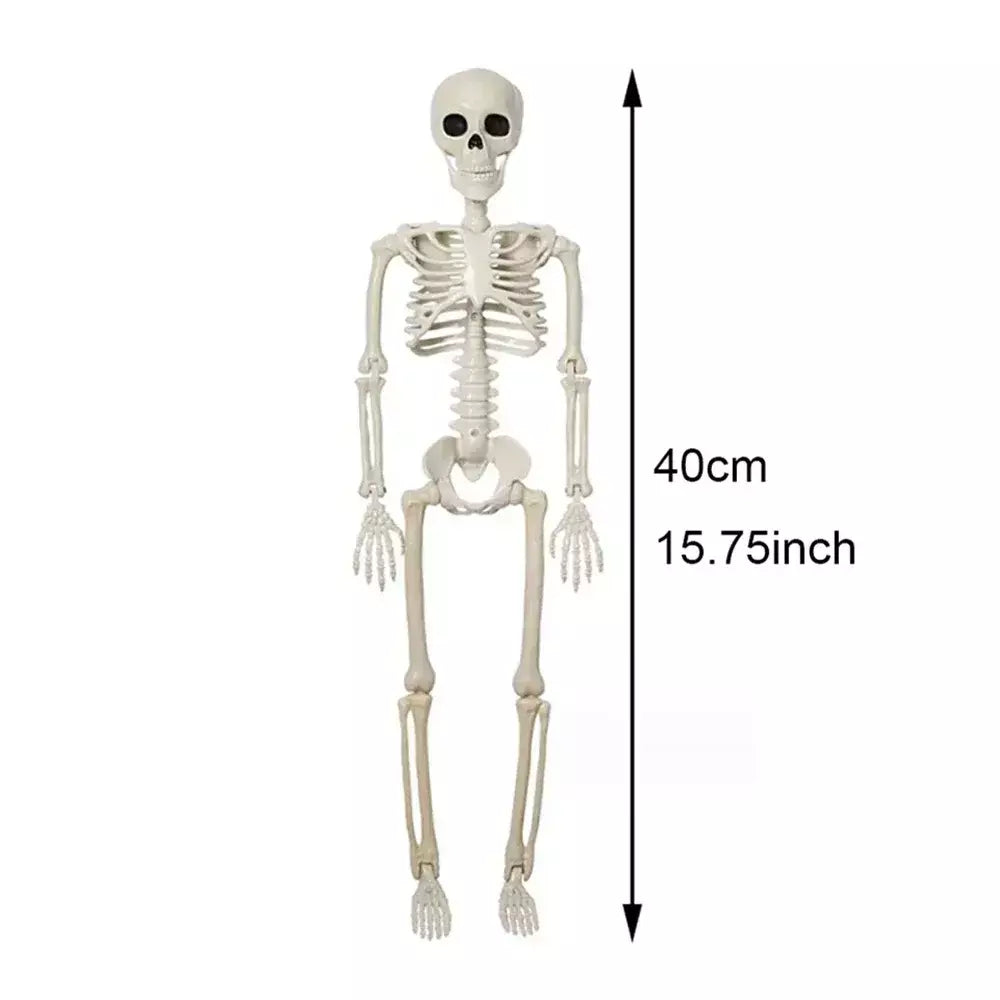 Esqueleto de forma humana de halloween de 40cm, esqueleto acessível, ossos de forma humana, decorações de herror de halloween, adereços de terror de casa assombrada