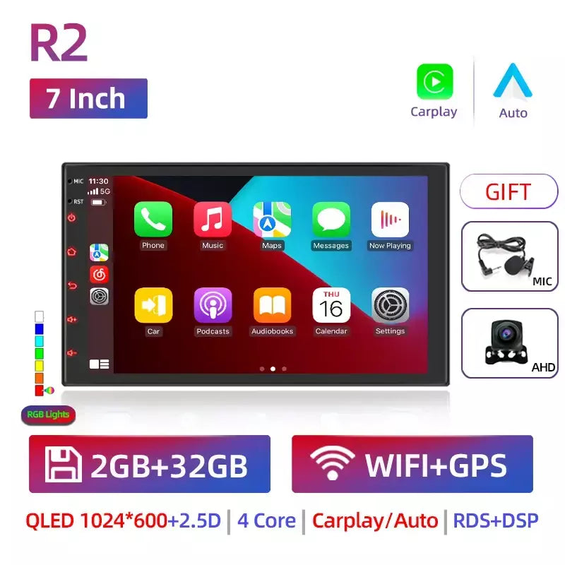 Android 13 2 din rádio do carro carpla auto 7 9 10 13.1 Polegada universal wifi gps áudio reprodutor multimídia para nissan toyota kia honda