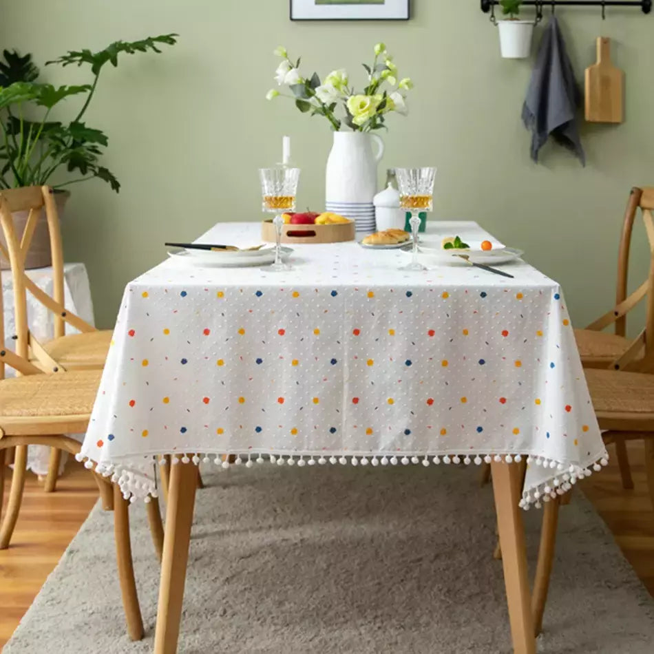Toalha de mesa de algodão pequena margarida para decoração, estilo coreano, retângulo, para cozinha, casamento, sala de jantar