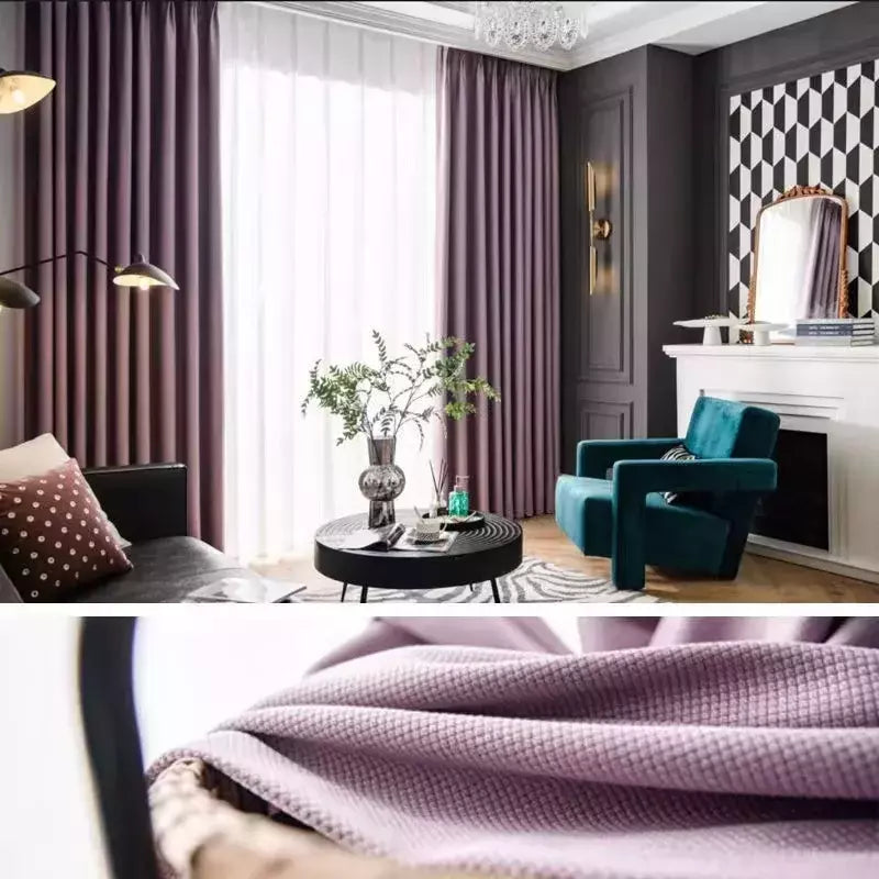 Insonorizados Linen Cortinas para sala de estar, simples quarto sombreamento, estrada forte, redução de ruído, tipo gancho, algodão espessado linho